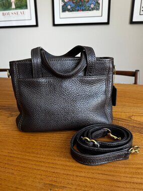 Vintage Coach Bag 4310 Pebbled Dark Brown Leather